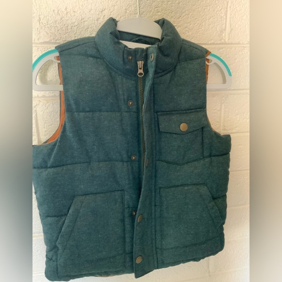 Boys Old Navy dark emerald Green puffer vest size Small 6/7 - Picture 6 of 7
